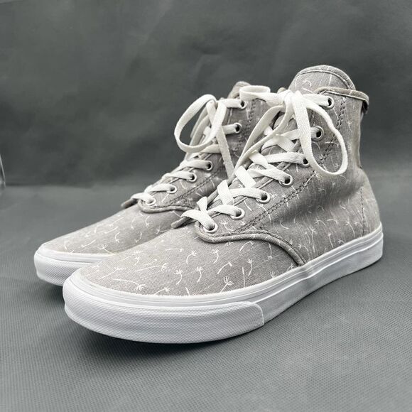 Vans Camden High-Top Gray White Canvas Dandelion Print Sneakers Size 7.5 - Picture 3 of 16
